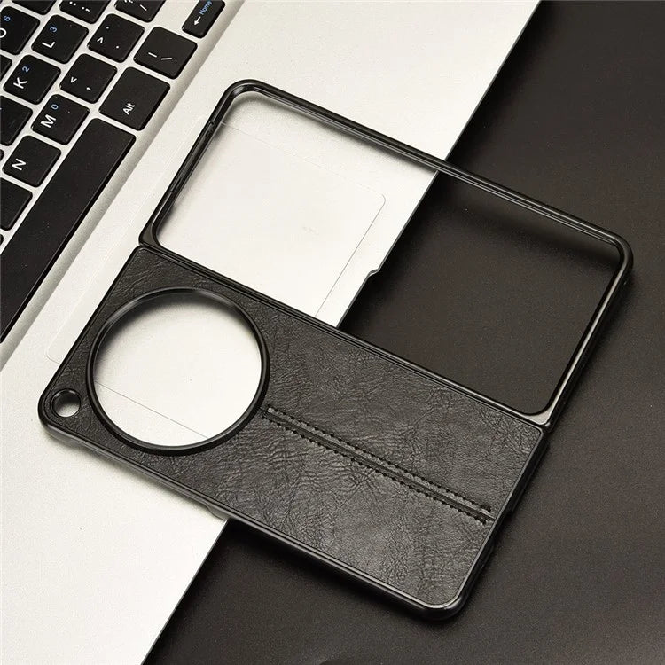 For OnePlus Open Case Shockproof Cowhide Texture PU+PC Phone Cover
