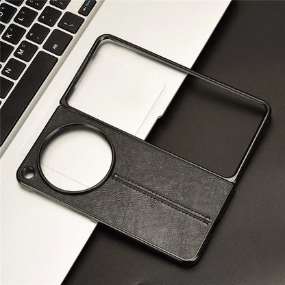 For OnePlus Open Case Shockproof Cowhide Texture PU+PC Phone Cover