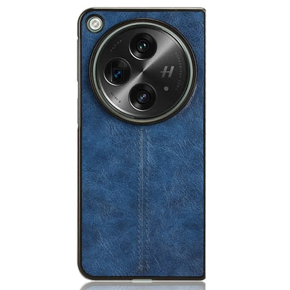 For OnePlus Open Case Shockproof Cowhide Texture PU+PC Phone Cover