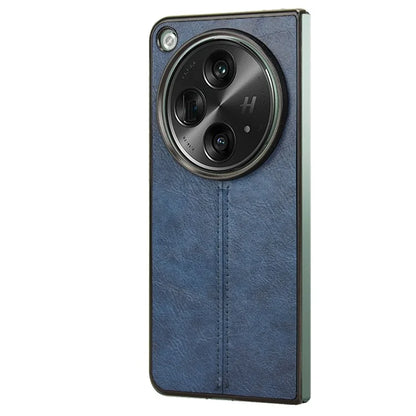 For OnePlus Open Case Shockproof Cowhide Texture PU+PC Phone Cover