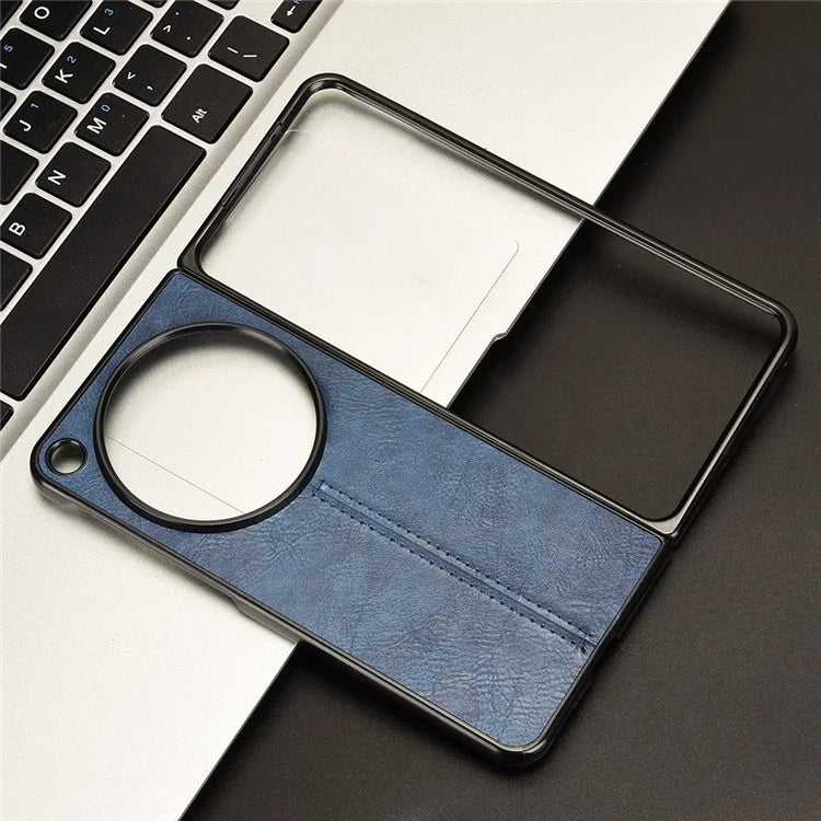 For OnePlus Open Case Shockproof Cowhide Texture PU+PC Phone Cover