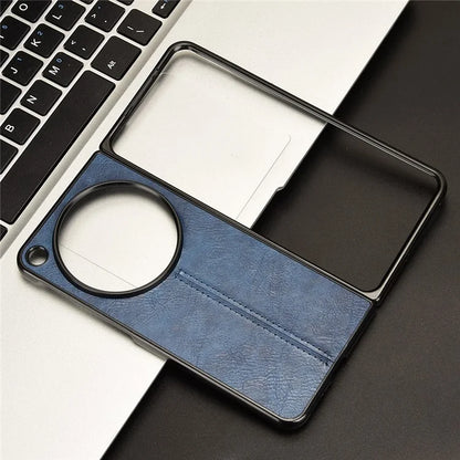 For OnePlus Open Case Shockproof Cowhide Texture PU+PC Phone Cover