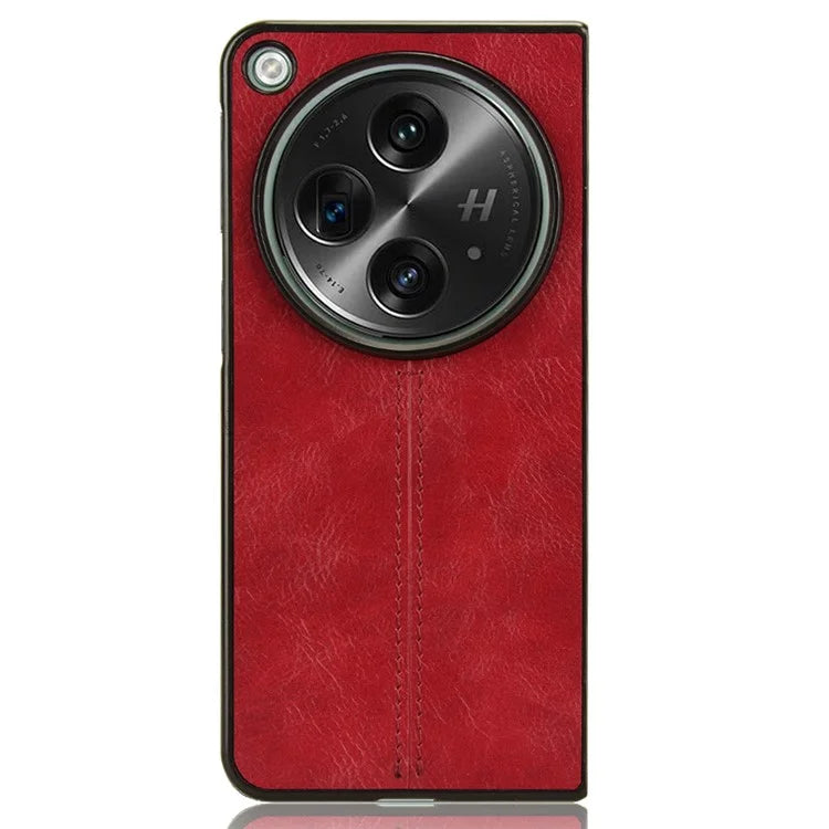 For OnePlus Open Case Shockproof Cowhide Texture PU+PC Phone Cover
