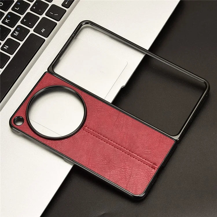 For OnePlus Open Case Shockproof Cowhide Texture PU+PC Phone Cover