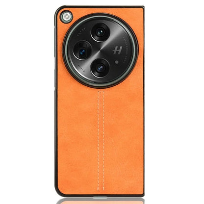 For OnePlus Open Case Shockproof Cowhide Texture PU+PC Phone Cover