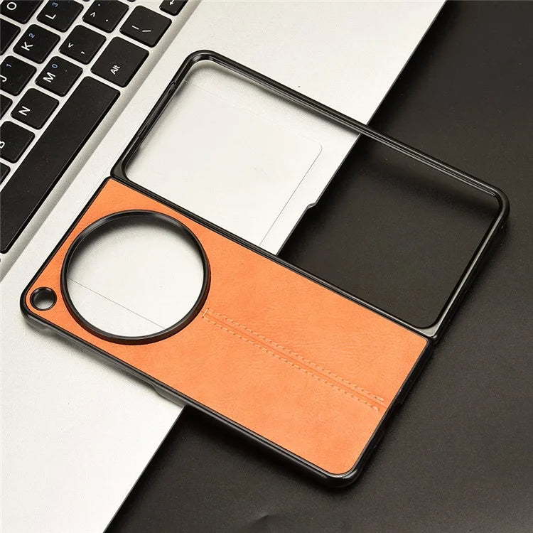 For OnePlus Open Case Shockproof Cowhide Texture PU+PC Phone Cover