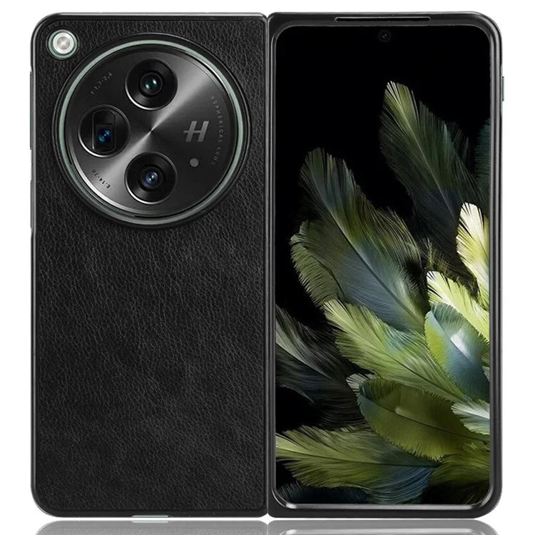 For OnePlus Open Case Litchi Texture Protective PU+PC Phone Cover