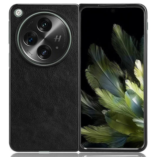 For OnePlus Open Case Litchi Texture Protective PU+PC Phone Cover