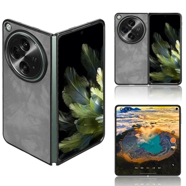 For OnePlus Open Case Litchi Texture Protective PU+PC Phone Cover