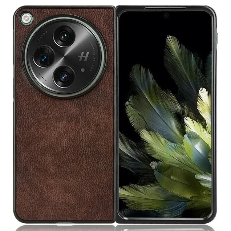 For OnePlus Open Case Litchi Texture Protective PU+PC Phone Cover