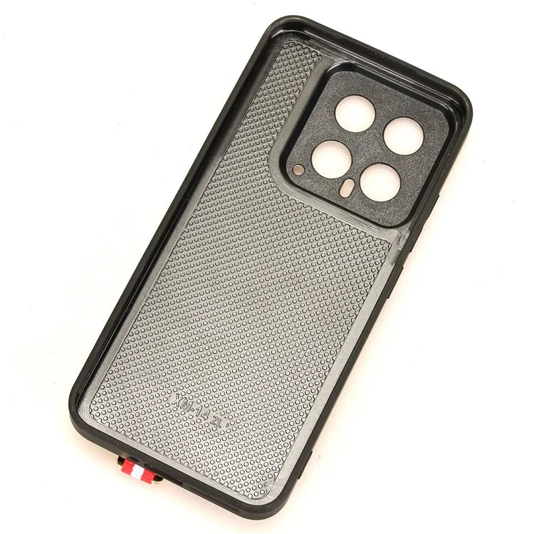 Cell Phone Case for Xiaomi 14 Anti-scratch PU Leather+PC+TPU Wristband Cover