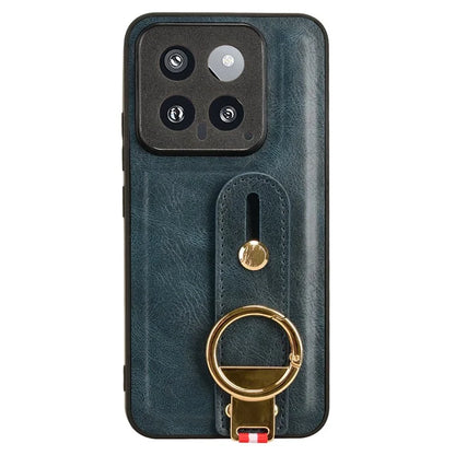 Cell Phone Case for Xiaomi 14 Anti-scratch PU Leather+PC+TPU Wristband Cover