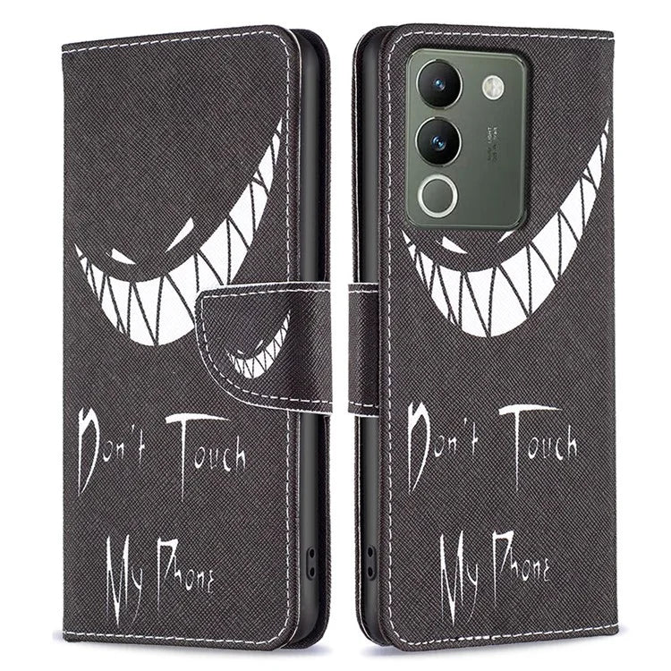 For vivo Y200 (India) 5G Case Pattern Magnetic Closure Phone Protector with Stand