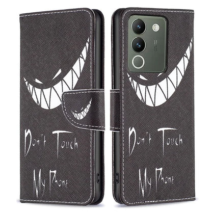 For vivo Y200 (India) 5G Case Pattern Magnetic Closure Phone Protector with Stand