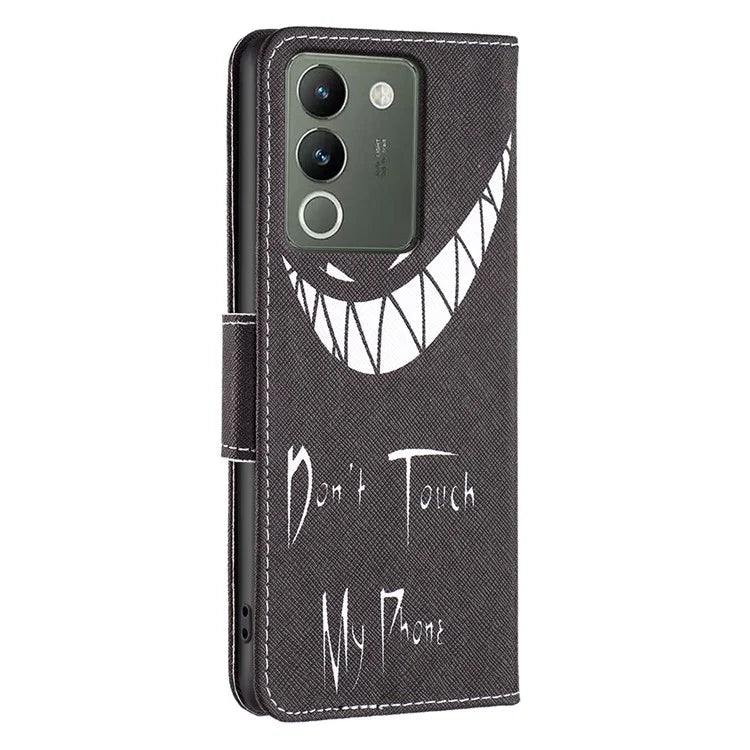 For vivo Y200 (India) 5G Case Pattern Magnetic Closure Phone Protector with Stand