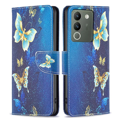For vivo Y200 (India) 5G Case Pattern Magnetic Closure Phone Protector with Stand
