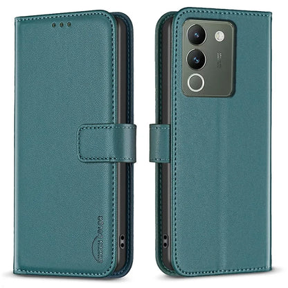 BINFEN COLOR BF17 For vivo Y200 (India) 5G Protective Case PU Leather Wallet Phone Cover