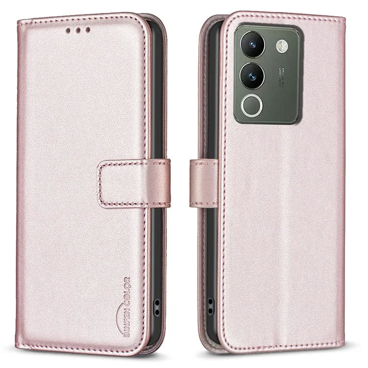 BINFEN COLOR BF17 For vivo Y200 (India) 5G Protective Case PU Leather Wallet Phone Cover