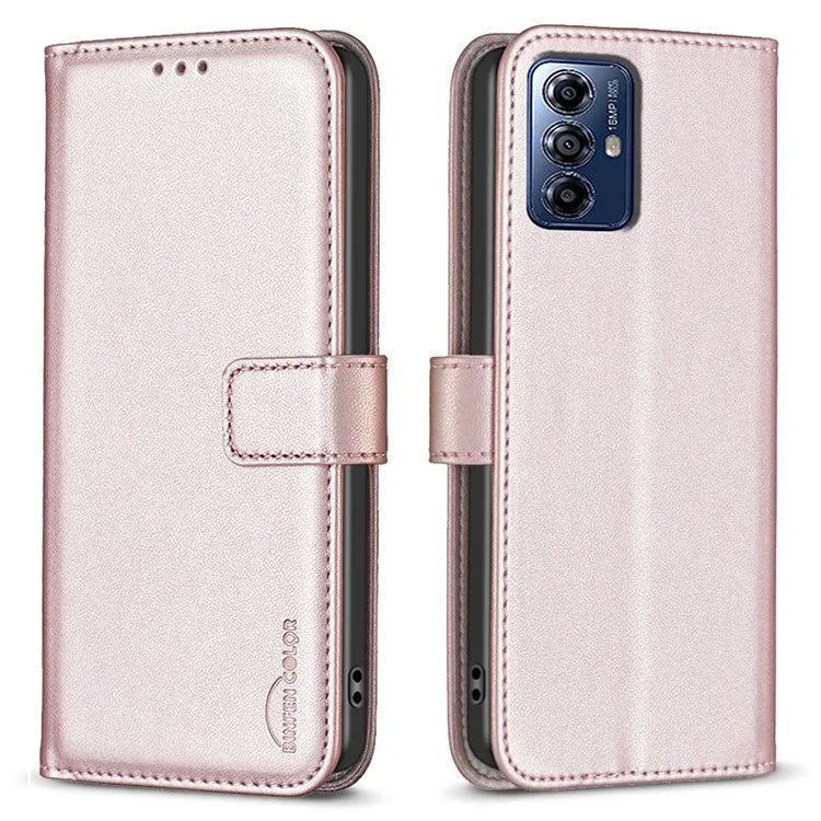 BINFEN COLOR BF17 For Motorola Moto G Play (2024) 4G Case PU Leather Flip Phone Cover with Wallet