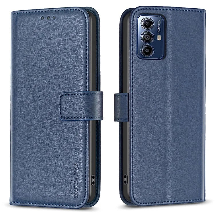BINFEN COLOR BF17 For Motorola Moto G Play (2024) 4G Case PU Leather Flip Phone Cover with Wallet