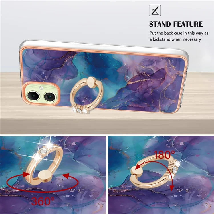 YB IMD Series-17 Style-E For Samsung Galaxy A05 4G IMD TPU Marble Pattern Cell Phone Case