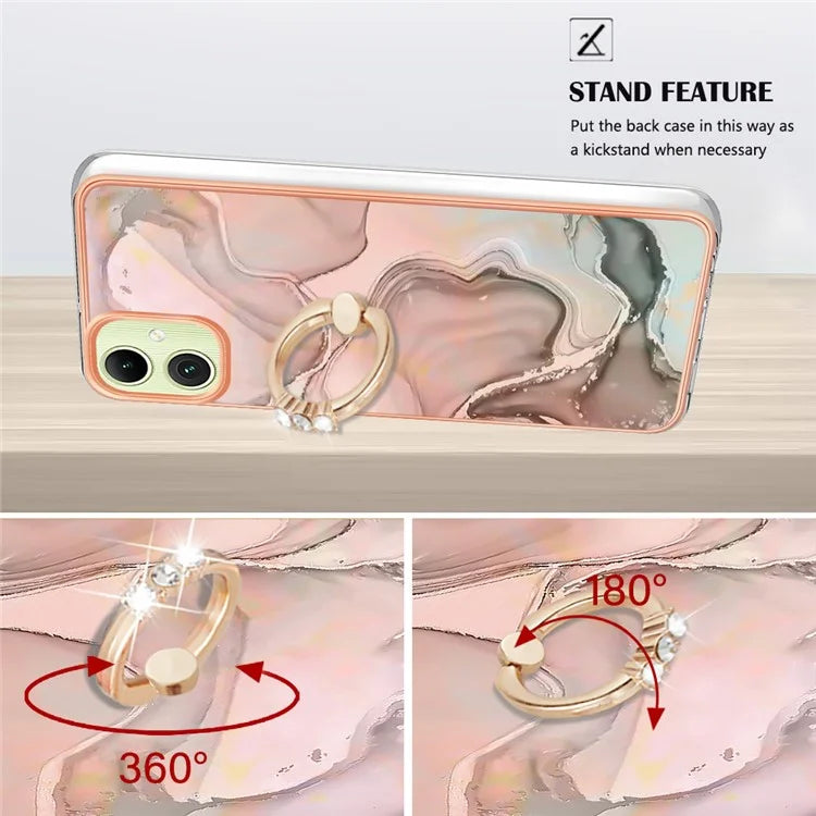 YB IMD Series-17 Style-E For Samsung Galaxy A05 4G IMD TPU Marble Pattern Cell Phone Case