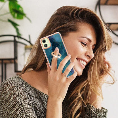 YB IMD Series-17 Style-E For Samsung Galaxy A05 4G IMD TPU Marble Pattern Cell Phone Case
