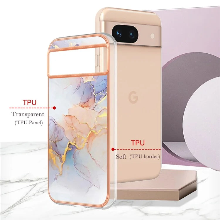 YB IMD Series-1 For Google Pixel 8a TPU Phone Case Electroplating Edge Shockproof Cover