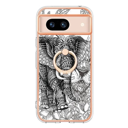 YB IMD Series-20 Style D for Google Pixel 8a Soft TPU Plating Case Kickstand Phone Cover
