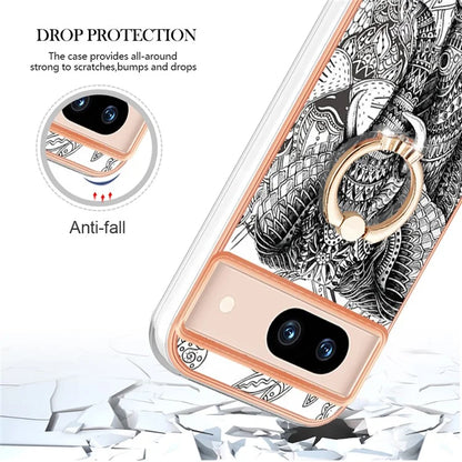 YB IMD Series-20 Style D for Google Pixel 8a Soft TPU Plating Case Kickstand Phone Cover