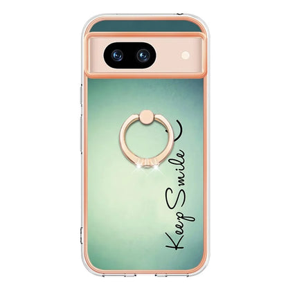 YB IMD Series-20 Style D for Google Pixel 8a Soft TPU Plating Case Kickstand Phone Cover
