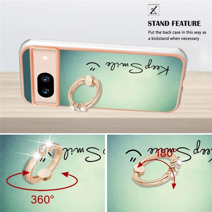 YB IMD Series-20 Style D for Google Pixel 8a Soft TPU Plating Case Kickstand Phone Cover