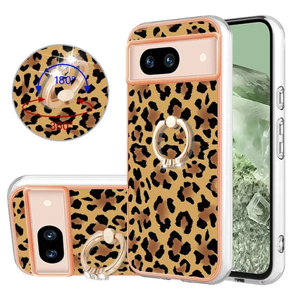 YB IMD Series-20 Style D for Google Pixel 8a Soft TPU Plating Case Kickstand Phone Cover