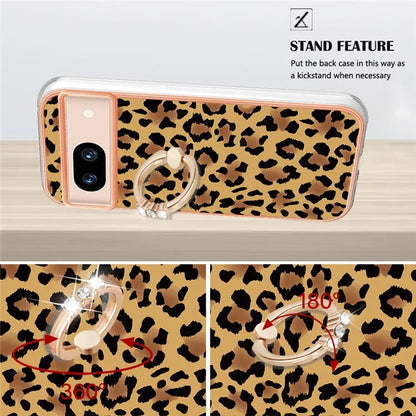YB IMD Series-20 Style D for Google Pixel 8a Soft TPU Plating Case Kickstand Phone Cover