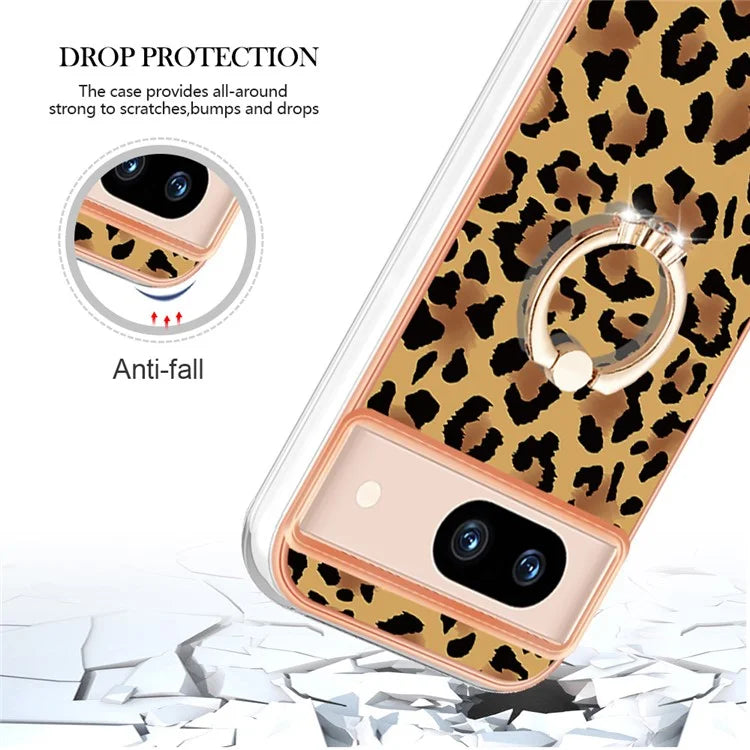 YB IMD Series-20 Style D for Google Pixel 8a Soft TPU Plating Case Kickstand Phone Cover