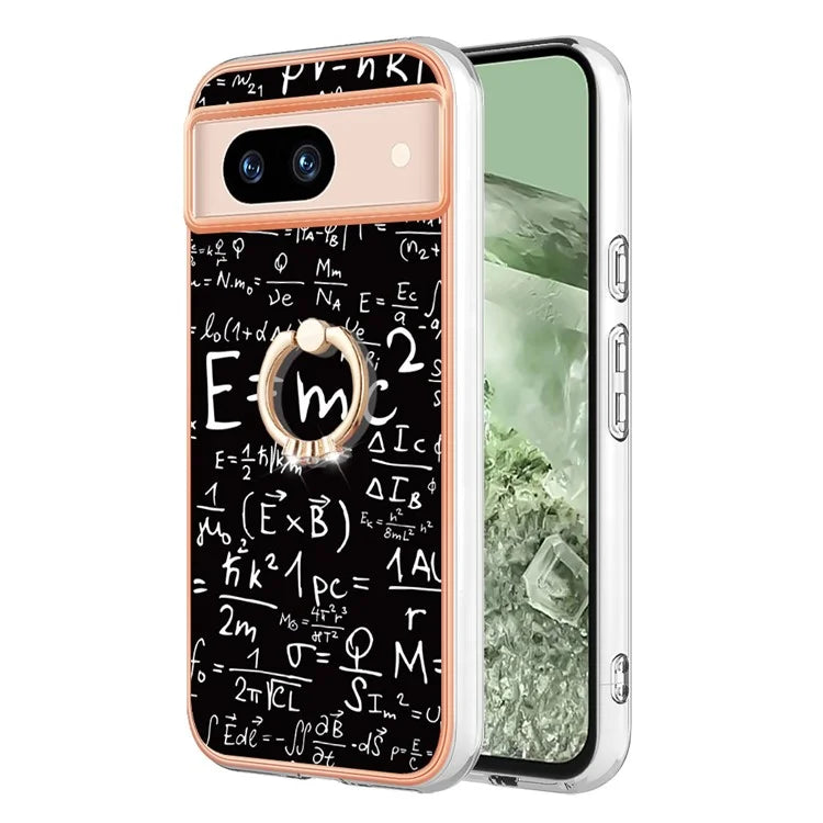 YB IMD Series-20 Style D for Google Pixel 8a Soft TPU Plating Case Kickstand Phone Cover