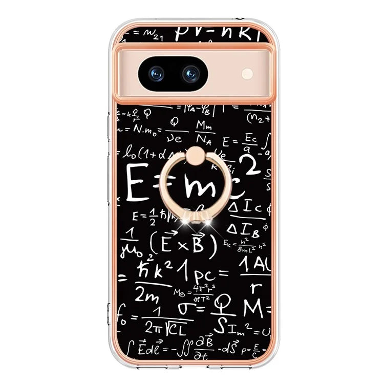 YB IMD Series-20 Style D for Google Pixel 8a Soft TPU Plating Case Kickstand Phone Cover
