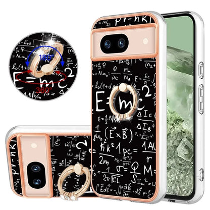 YB IMD Series-20 Style D for Google Pixel 8a Soft TPU Plating Case Kickstand Phone Cover