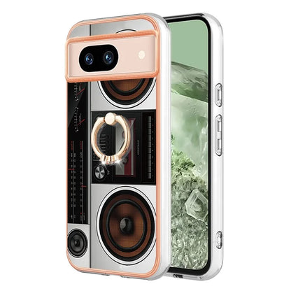 YB IMD Series-20 Style D for Google Pixel 8a Soft TPU Plating Case Kickstand Phone Cover