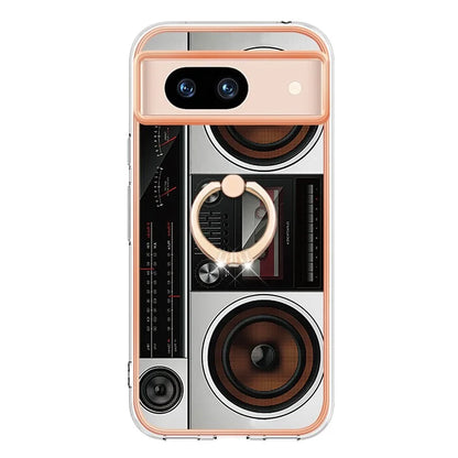 YB IMD Series-20 Style D for Google Pixel 8a Soft TPU Plating Case Kickstand Phone Cover
