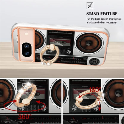 YB IMD Series-20 Style D for Google Pixel 8a Soft TPU Plating Case Kickstand Phone Cover