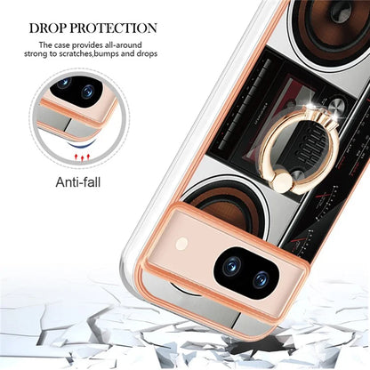 YB IMD Series-20 Style D for Google Pixel 8a Soft TPU Plating Case Kickstand Phone Cover