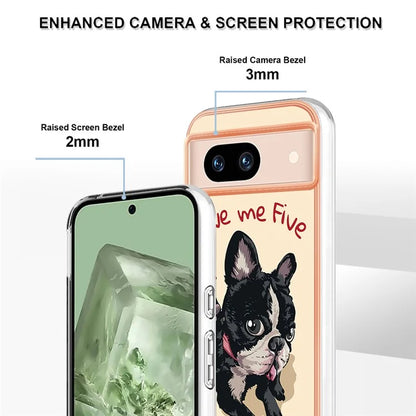 YB IMD Series-20 Style D for Google Pixel 8a Soft TPU Plating Case Kickstand Phone Cover