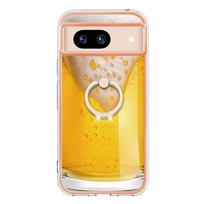 YB IMD Series-20 Style D for Google Pixel 8a Soft TPU Plating Case Kickstand Phone Cover