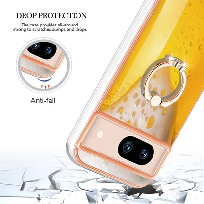 YB IMD Series-20 Style D for Google Pixel 8a Soft TPU Plating Case Kickstand Phone Cover