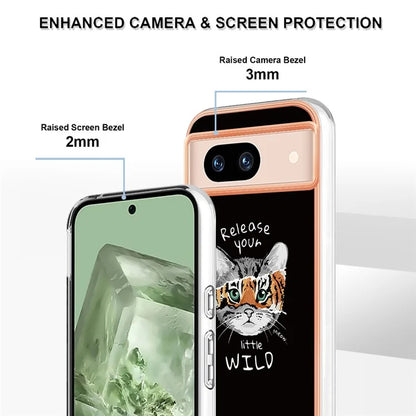 YB IMD Series-20 Style D for Google Pixel 8a Soft TPU Plating Case Kickstand Phone Cover