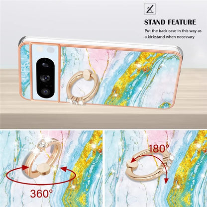 YB IMD Series-10 For Google Pixel 8 Pro Cell Phone Cases TPU IMD Cover with Ring Kickstand