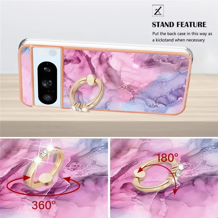 YB IMD Series-17 Style-E For Google Pixel 8 Pro Cover Marble Pattern IMD TPU Cell Phone Case