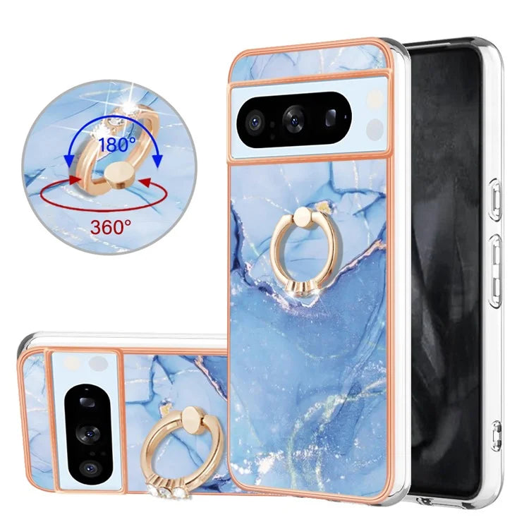 YB IMD Series-17 Style-E For Google Pixel 8 Pro Cover Marble Pattern IMD TPU Cell Phone Case