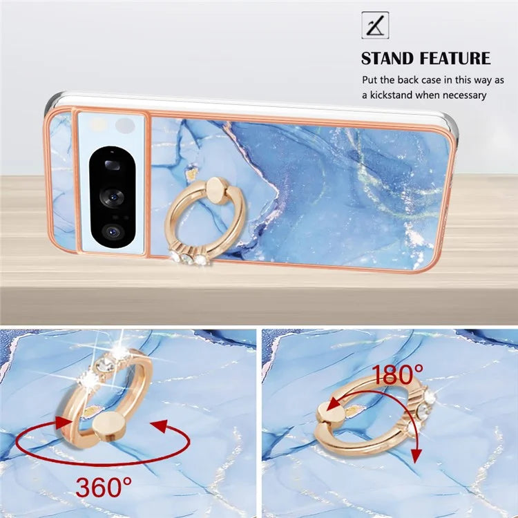 YB IMD Series-17 Style-E For Google Pixel 8 Pro Cover Marble Pattern IMD TPU Cell Phone Case